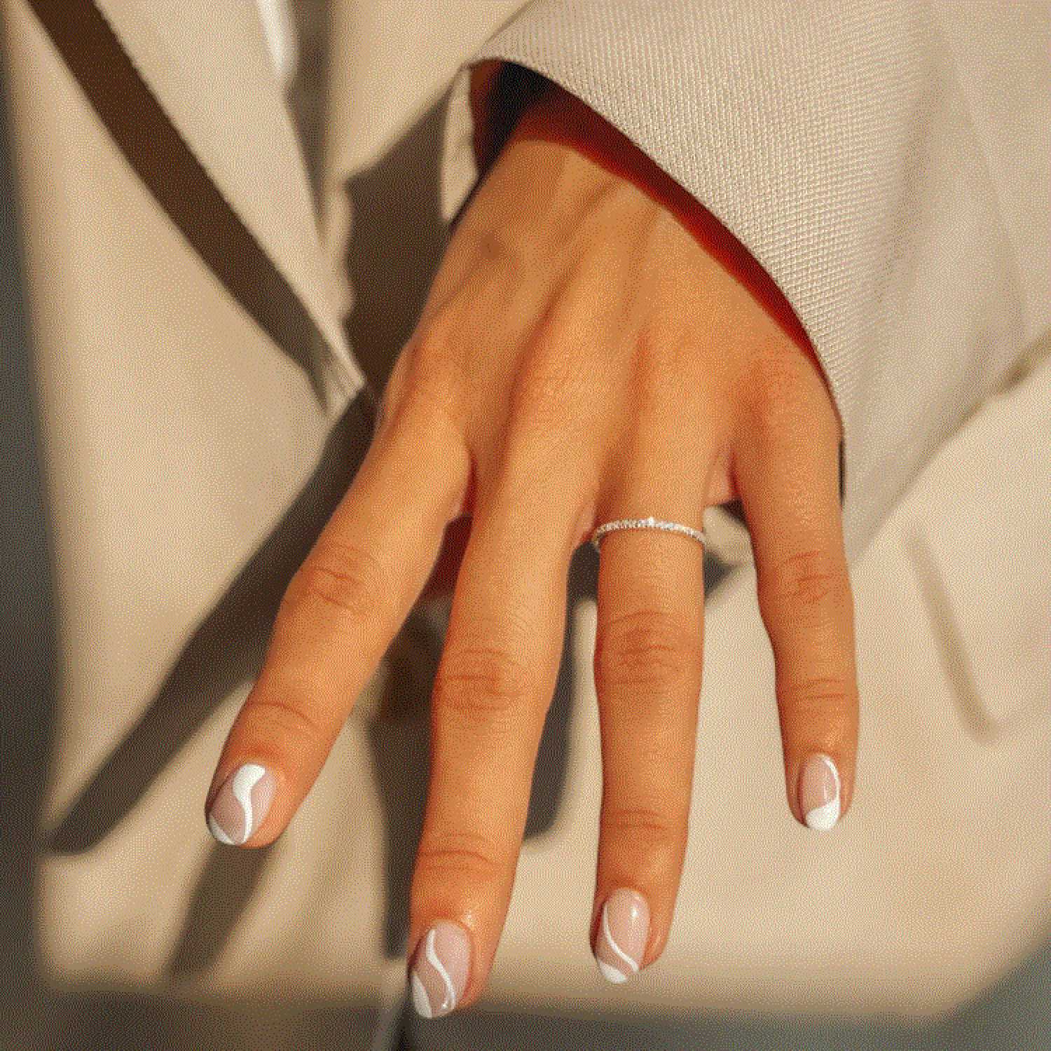 Inel Eternity din Argint 925 Placat cu Rodiu și Pietre Cubic Zirconia Transparente  Sandra Ferretti