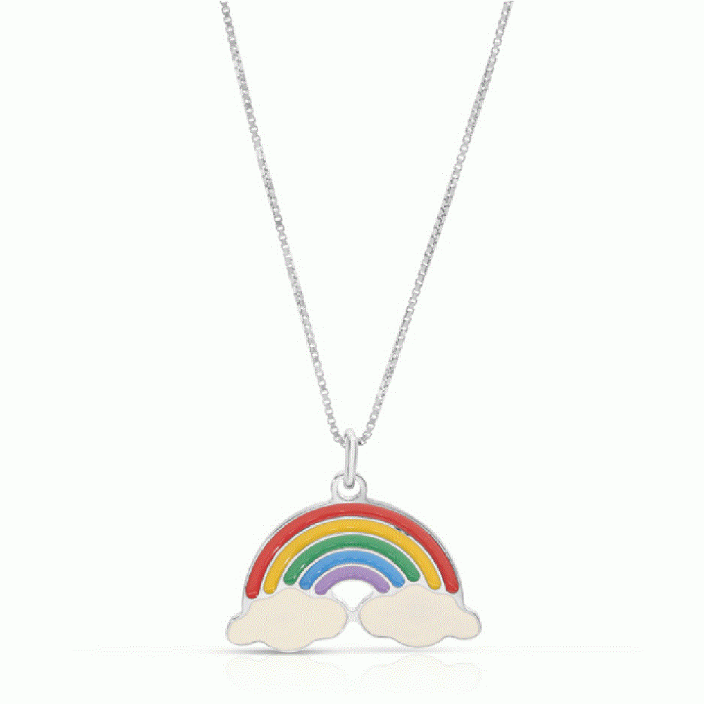 Colier Pentru Copii Curcubeu din Argint 925, Placat cu Rodiu și Email  Sandra Ferretti Colier Pentru Copii Curcubeu din Argint 925, Placat cu Rodiu și Email  Sandra Ferretti