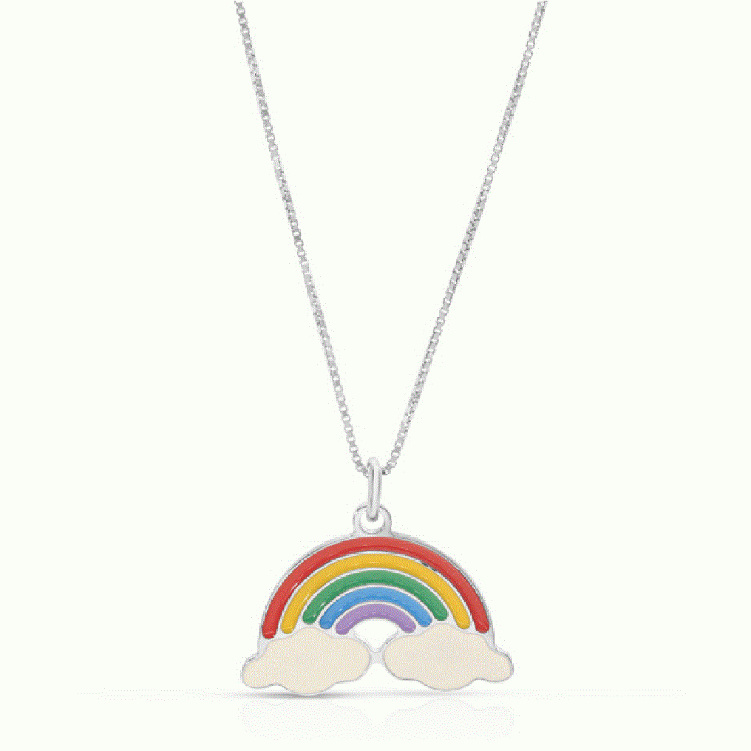 Colier Pentru Copii Curcubeu din Argint 925, Placat cu Rodiu și Email  Sandra Ferretti Colier Pentru Copii Curcubeu din Argint 925, Placat cu Rodiu și Email  Sandra Ferretti