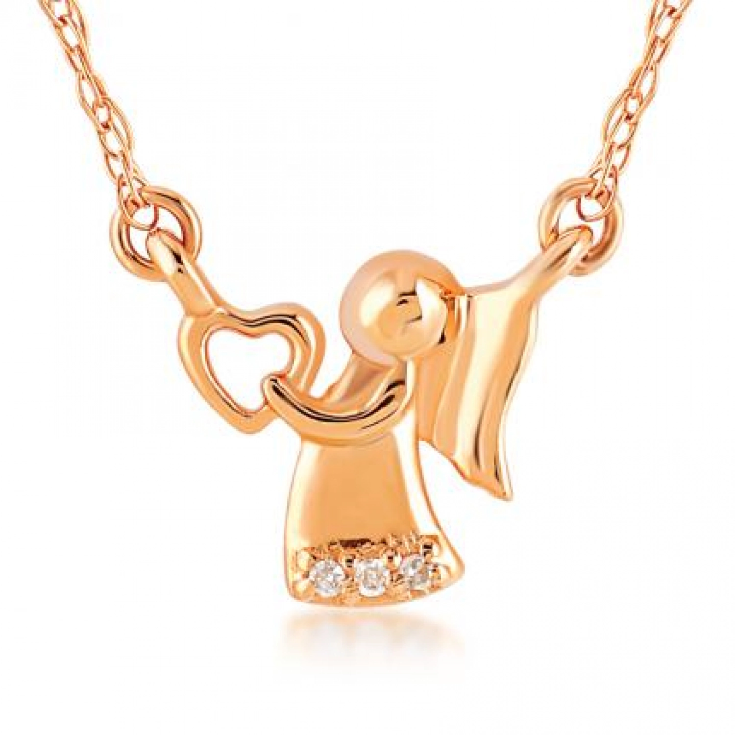 Colier Lyon Aur Roz 14K cu Diamante de 0.01 Carate Sandra Ferretti Colier Lyon Aur Roz 14K cu Diamante de 0.01 Carate Sandra Ferretti