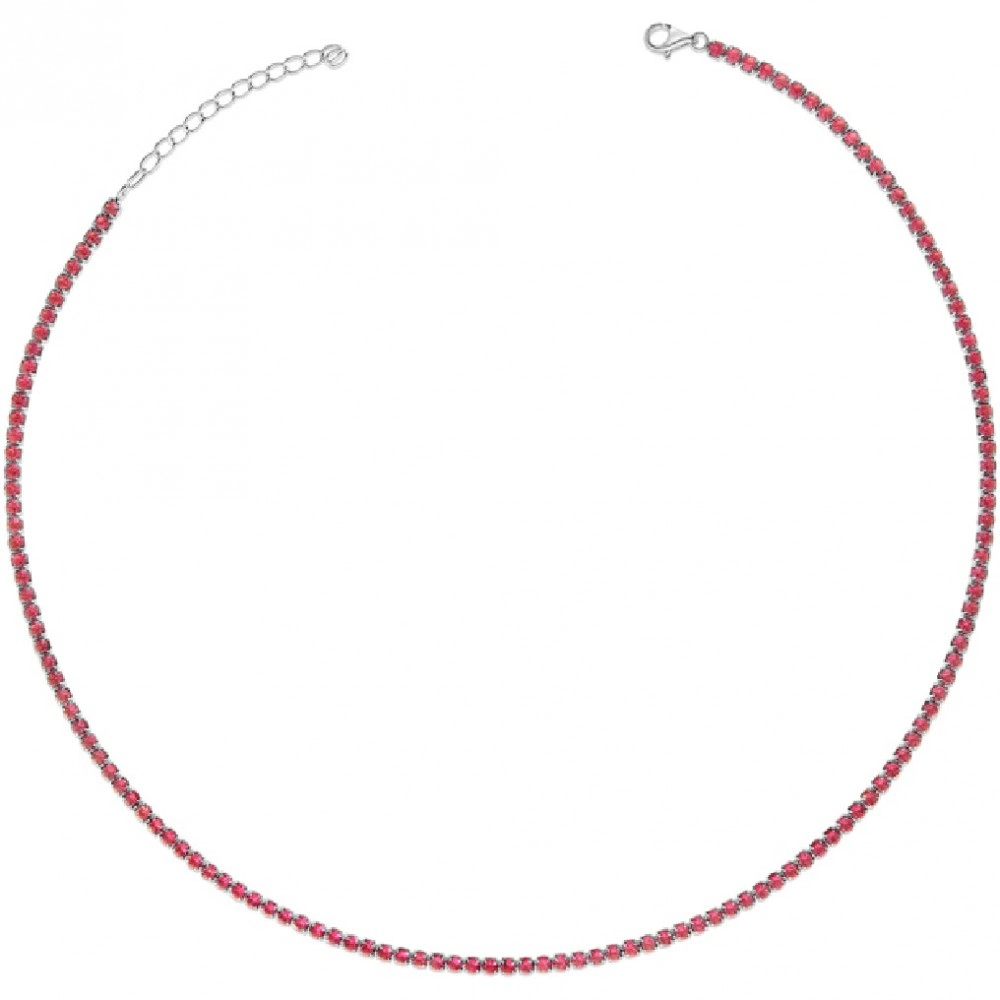 Bratara Tennis din Argint 925 placată cu Rodiu și Pietre Cubic Zirconia Rosii, 1.5mm Sandra Ferretti Bratara Tennis din Argint 925 placată cu Rodiu și Pietre Cubic Zirconia Rosii, 1.5mm Sandra Ferretti