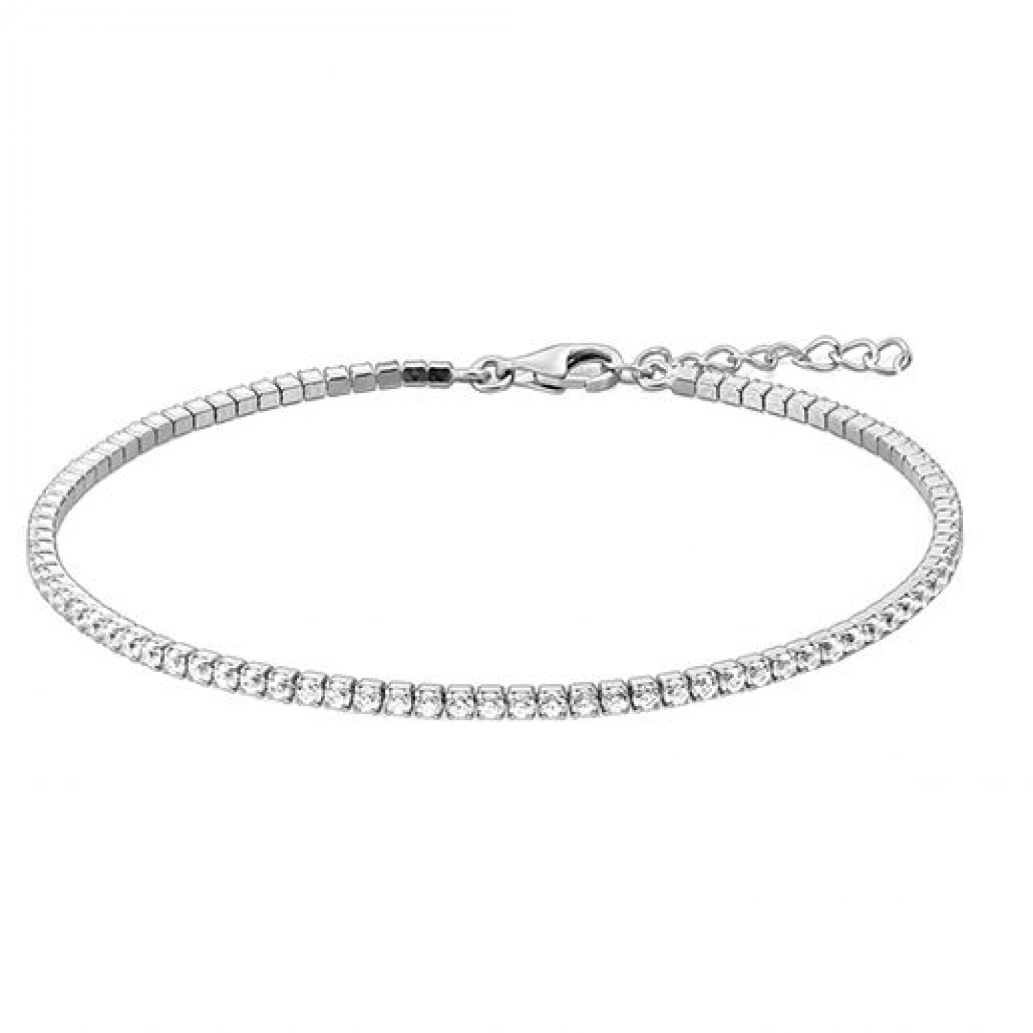 Bratara Tennis din Argint 925 placată cu Rodiu și Pietre Cubic Zirconia Transparente, 1.5mm  Sandra Ferretti