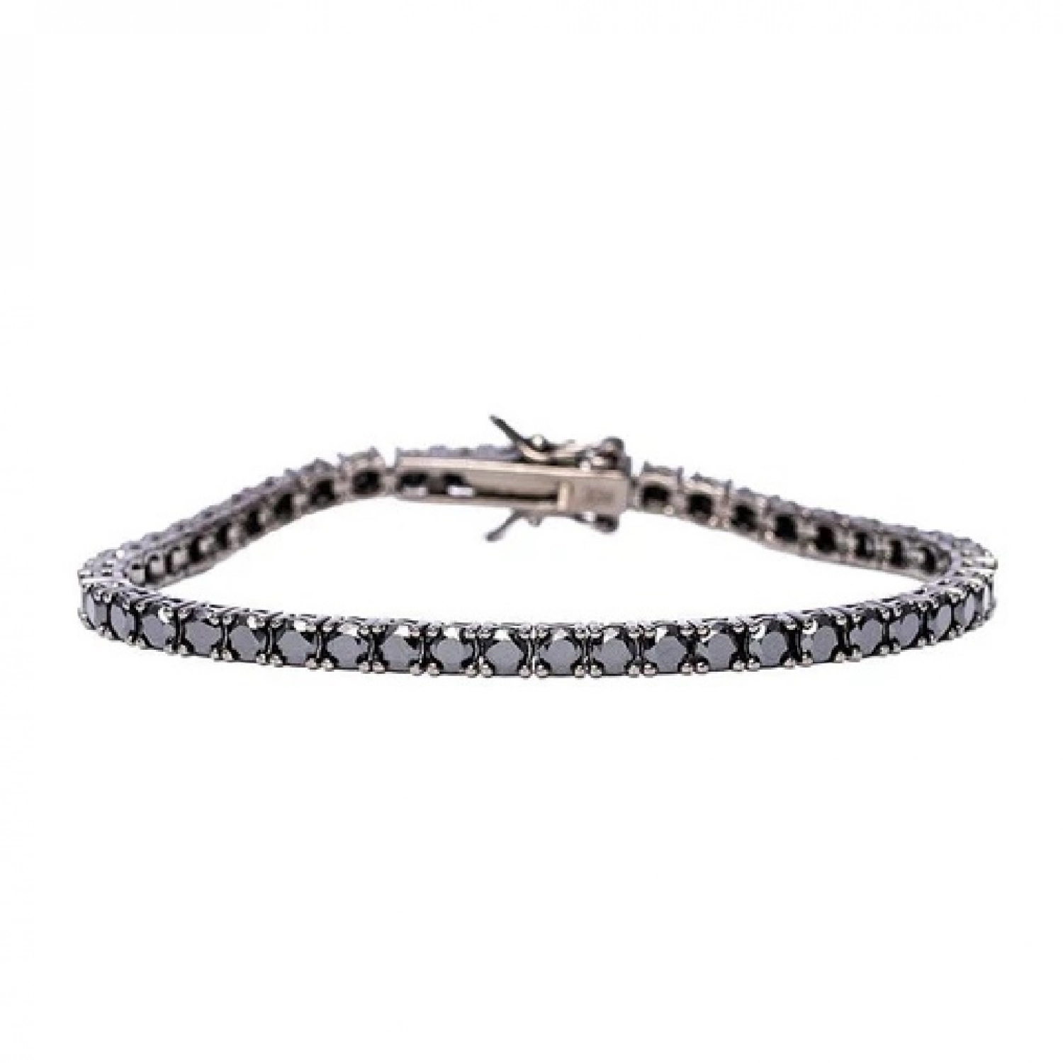 Bratara Tennis din Argint 925 All Black placată cu Rodiu și Pietre Cubic Zirconia Negre, 2.5mm  Sandra Ferretti