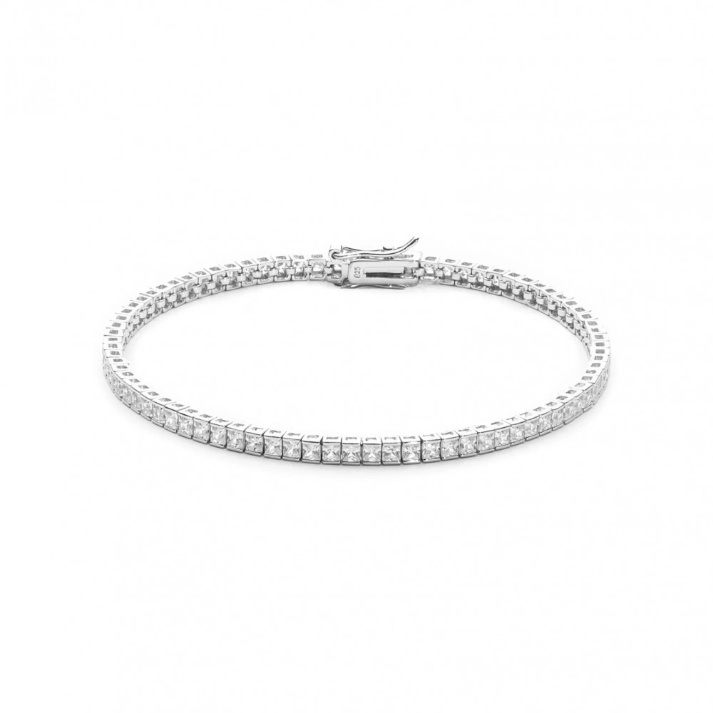 Bratara Tennis din Argint 925 placată cu Rodiu și Pietre Cubic Zirconia Transparente, 2mm Sandra Ferretti Bratara Tennis din Argint 925 placată cu Rodiu și Pietre Cubic Zirconia Transparente, 2mm Sandra Ferretti