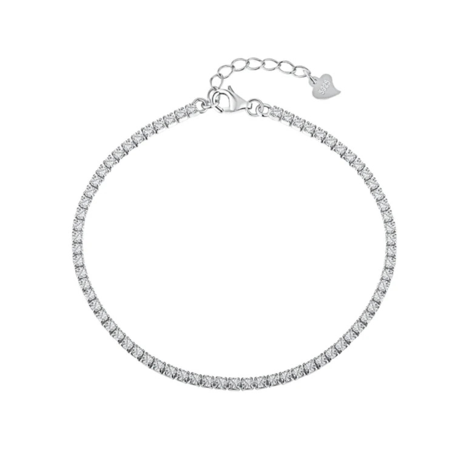 Bratara Tennis din Argint 925 placată cu Rodiu și Pietre Cubic Zirconia Transparente, 2mm Sandra Ferretti Bratara Tennis din Argint 925 placată cu Rodiu și Pietre Cubic Zirconia Transparente, 2mm Sandra Ferretti