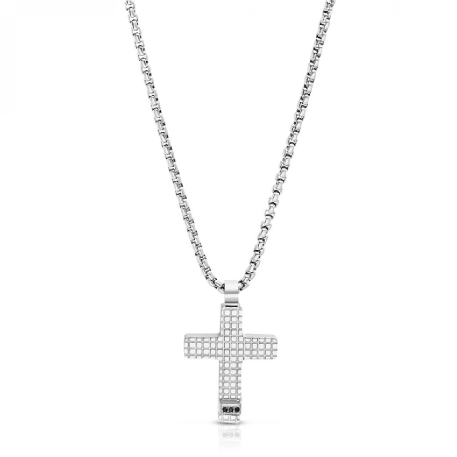 Lant Cruce pentru Barbati din Otel Inoxidabil și Pietre Cubic Zirconia Sandra Ferretti Lant Cruce pentru Barbati din Otel Inoxidabil și Pietre Cubic Zirconia Sandra Ferretti