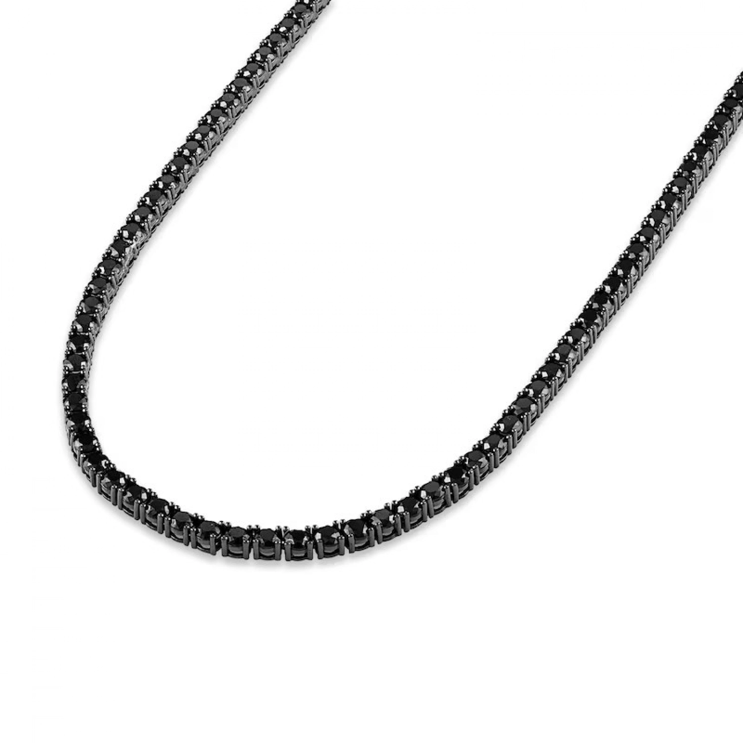 Colier Tennis din Argint 925 All Black placat cu Rodiu și Pietre Cubic Zirconia Negre, 2.5mm Sandra Ferretti Colier Tennis din Argint 925 All Black placat cu Rodiu și Pietre Cubic Zirconia Negre, 2.5mm Sandra Ferretti