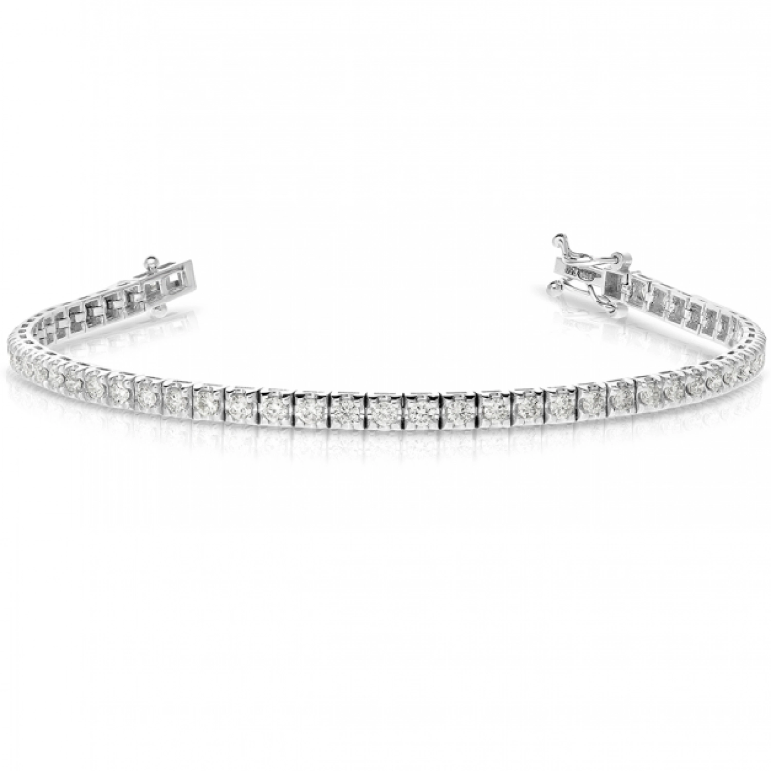 Bratara Tennis din Aur Alb 18K cu Diamante Naturale de 3.00 Carate  Sandra Ferretti