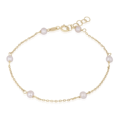 Bratara  din aur galben de 14K cu perle naturale