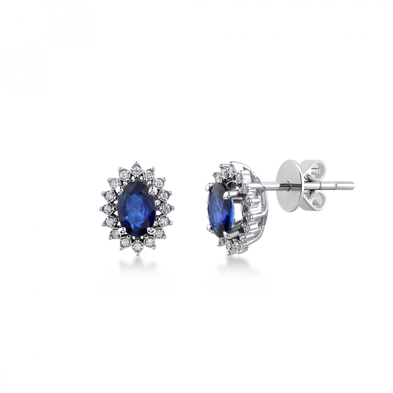Cercei Sheffield Aur Alb 14K cu Diamante de 0.08 Carate si Safir de 0.95 Carate Sandra Ferretti Cercei Sheffield Aur Alb 14K cu Diamante de 0.08 Carate si Safir de 0.95 Carate Sandra Ferretti