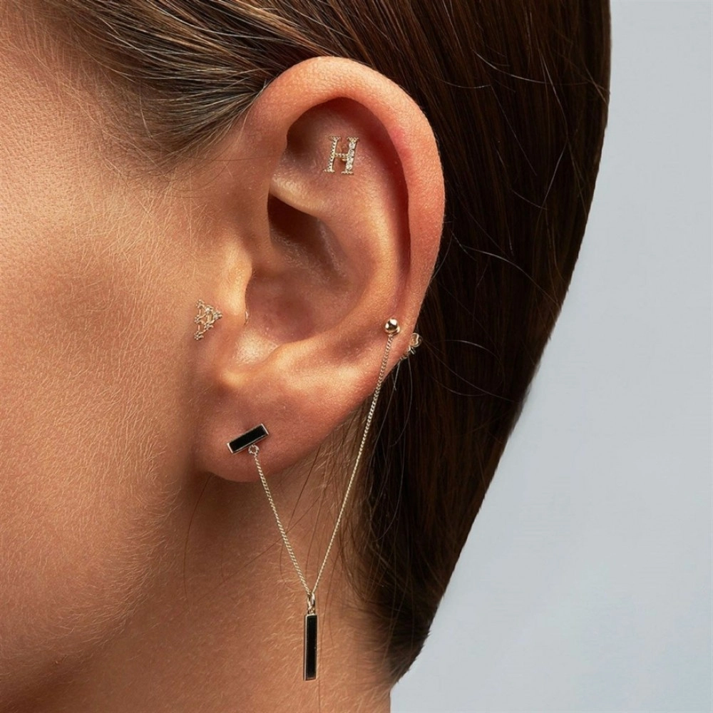 Cercel Asti Aur Roz 14K Piercing Sandra Ferretti