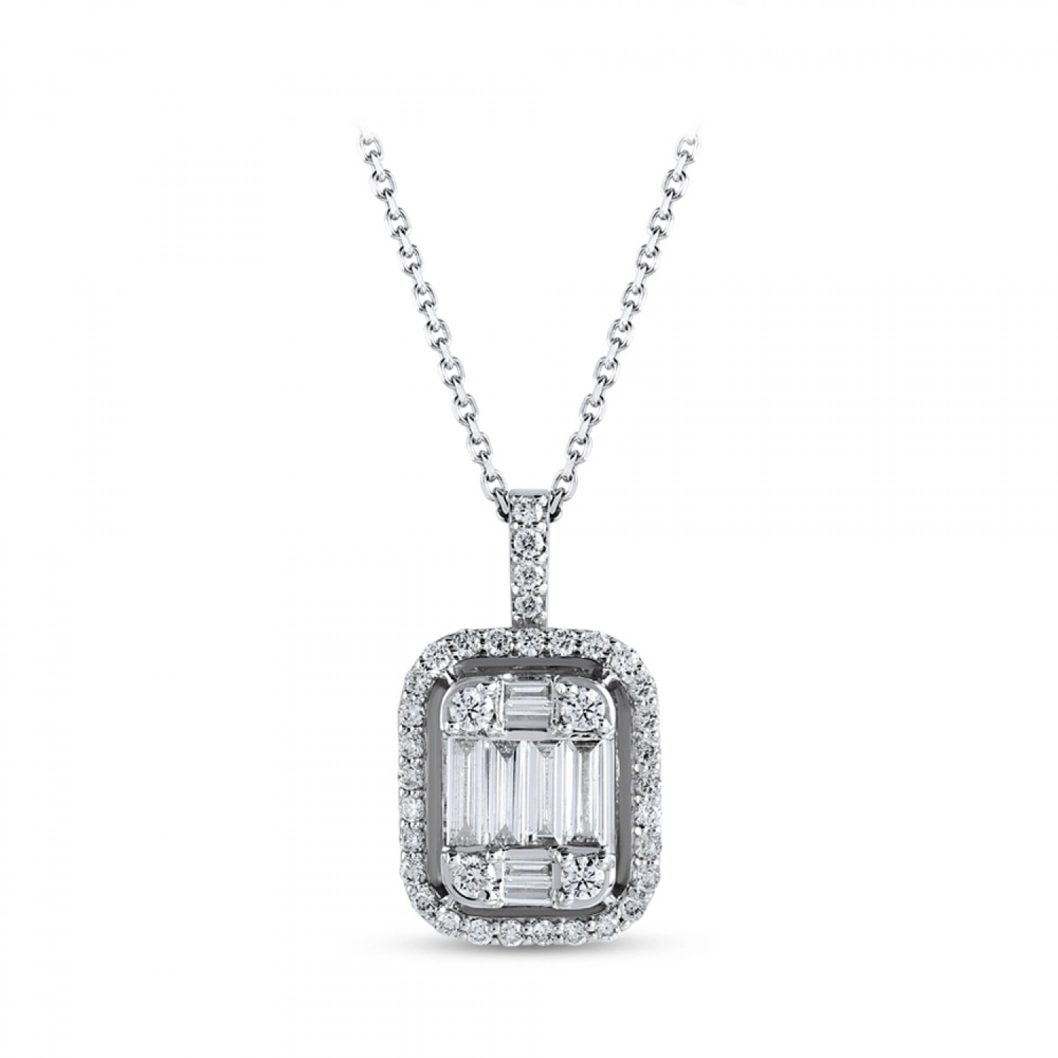 Colier din Aur Alb 14K cu Diamante de 0.21 Carate Sandra Ferretti Colier din Aur Alb 14K cu Diamante de 0.21 Carate Sandra Ferretti