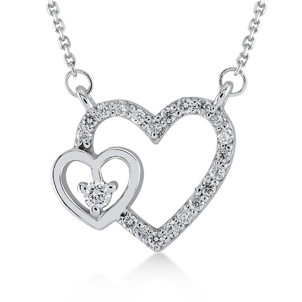 Colier Beverly Aur Alb 14K cu Diamante de 0.10 Carate Sandra Ferretti Colier Beverly Aur Alb 14K cu Diamante de 0.10 Carate Sandra Ferretti