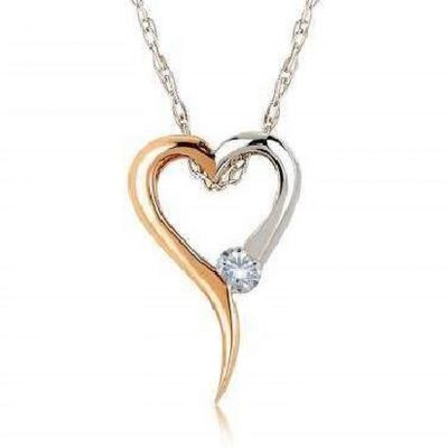 Colier Budapesta Aur Alb 14K cu Diamant de 0.02 Carate Sandra Ferretti Colier Budapesta Aur Alb 14K cu Diamant de 0.02 Carate Sandra Ferretti