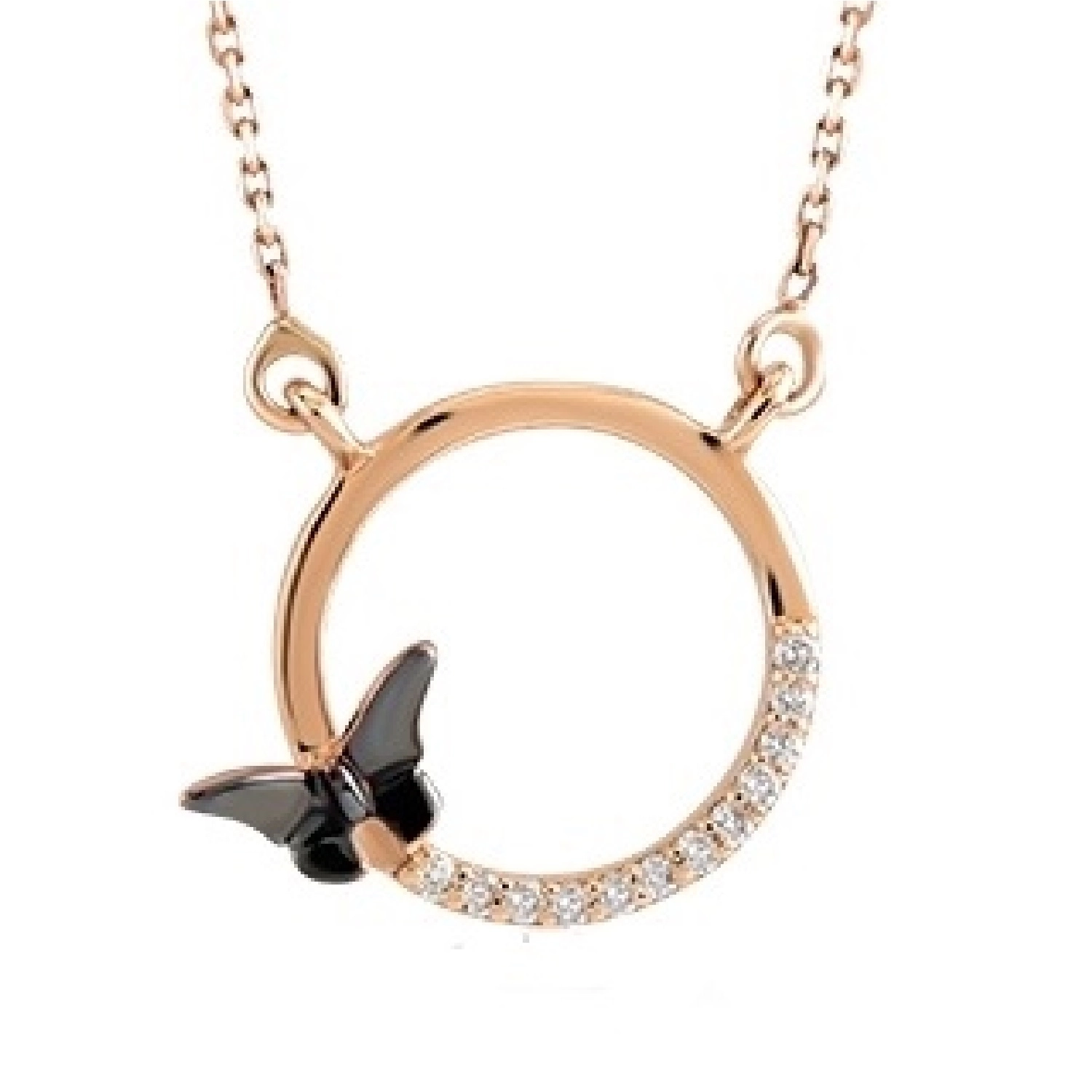 Colier Calabria Aur Roz 14K cu Diamante de 0.03 Carate Sandra Ferretti Colier Calabria Aur Roz 14K cu Diamante de 0.03 Carate Sandra Ferretti