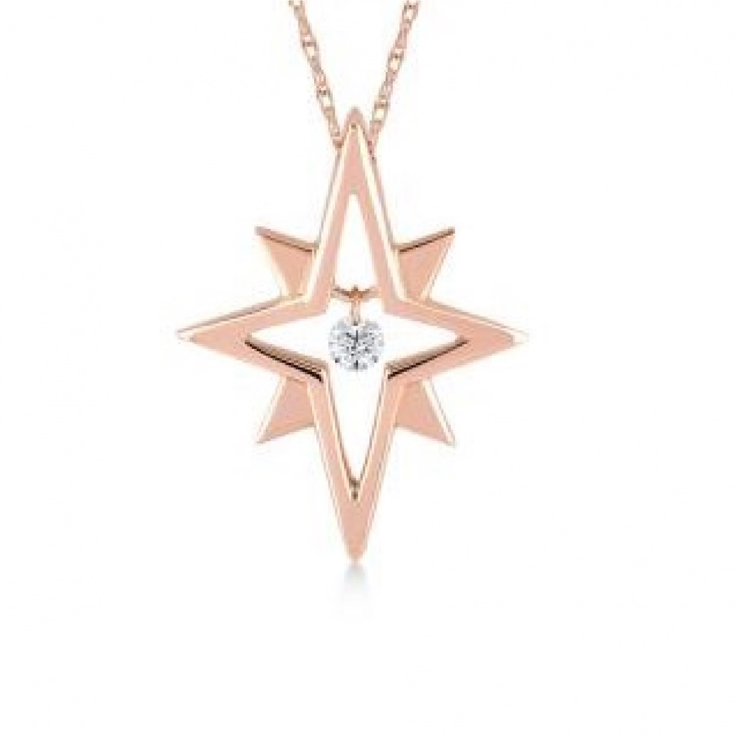 Colier Ekaterinburg Aur Roz 14K cu Diamant de 0.06 Carate Sandra Ferretti