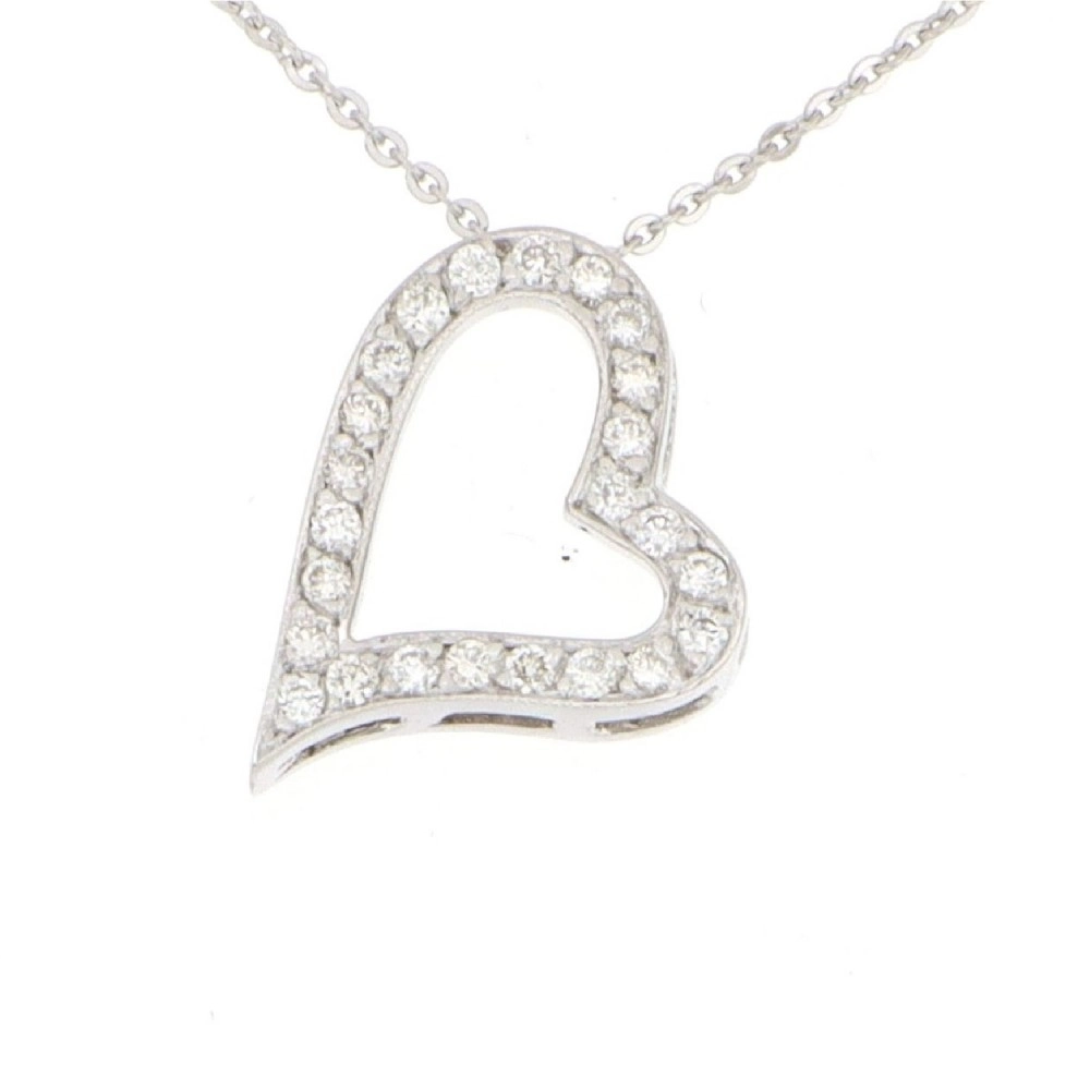 Colier Portsmouth Aur Alb 18K cu Diamante de 0.14 Carate Sandra Ferretti