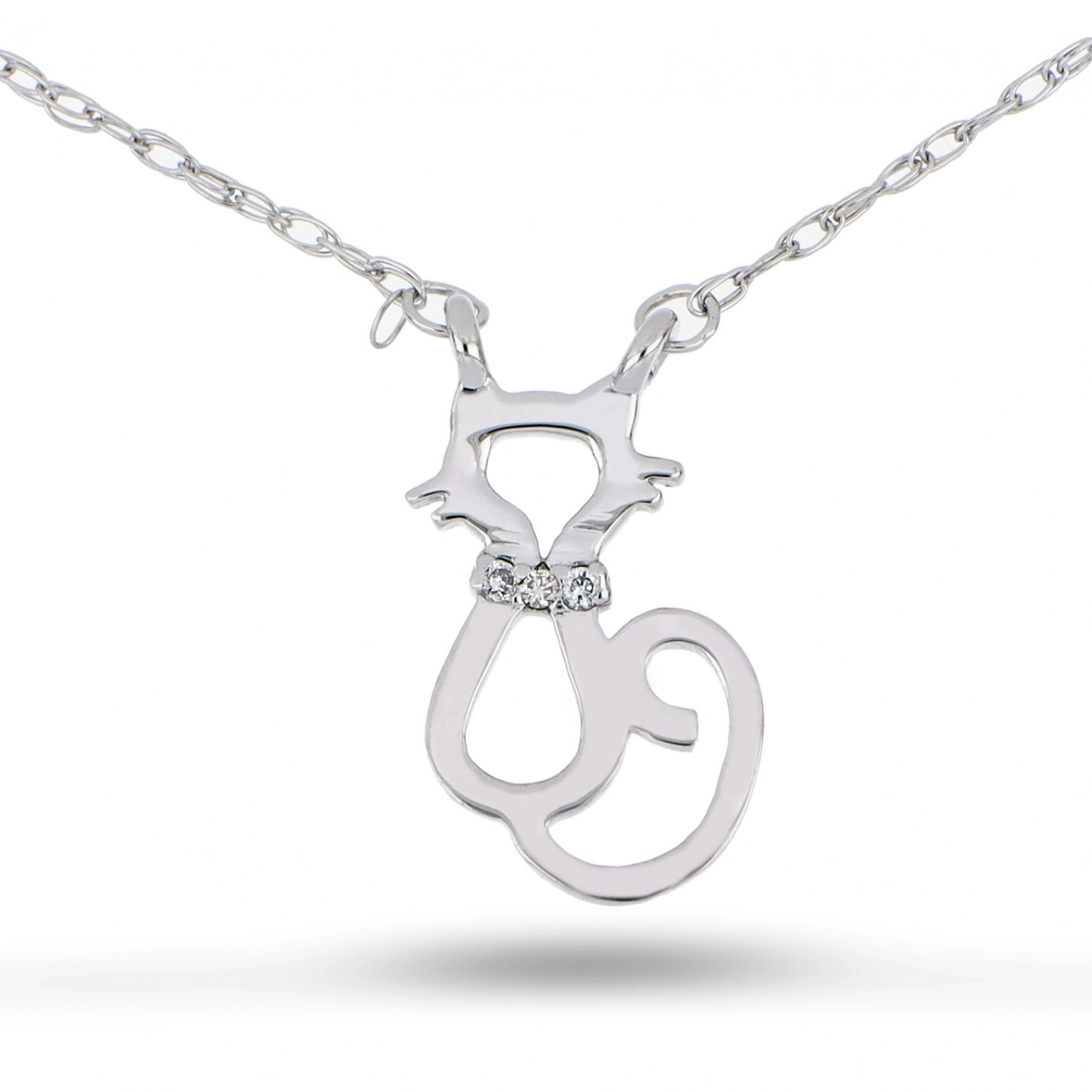 Colier Minsk Aur Alb 14K cu Diamante de 0.01 Carate Sandra Ferretti Colier Minsk Aur Alb 14K cu Diamante de 0.01 Carate Sandra Ferretti