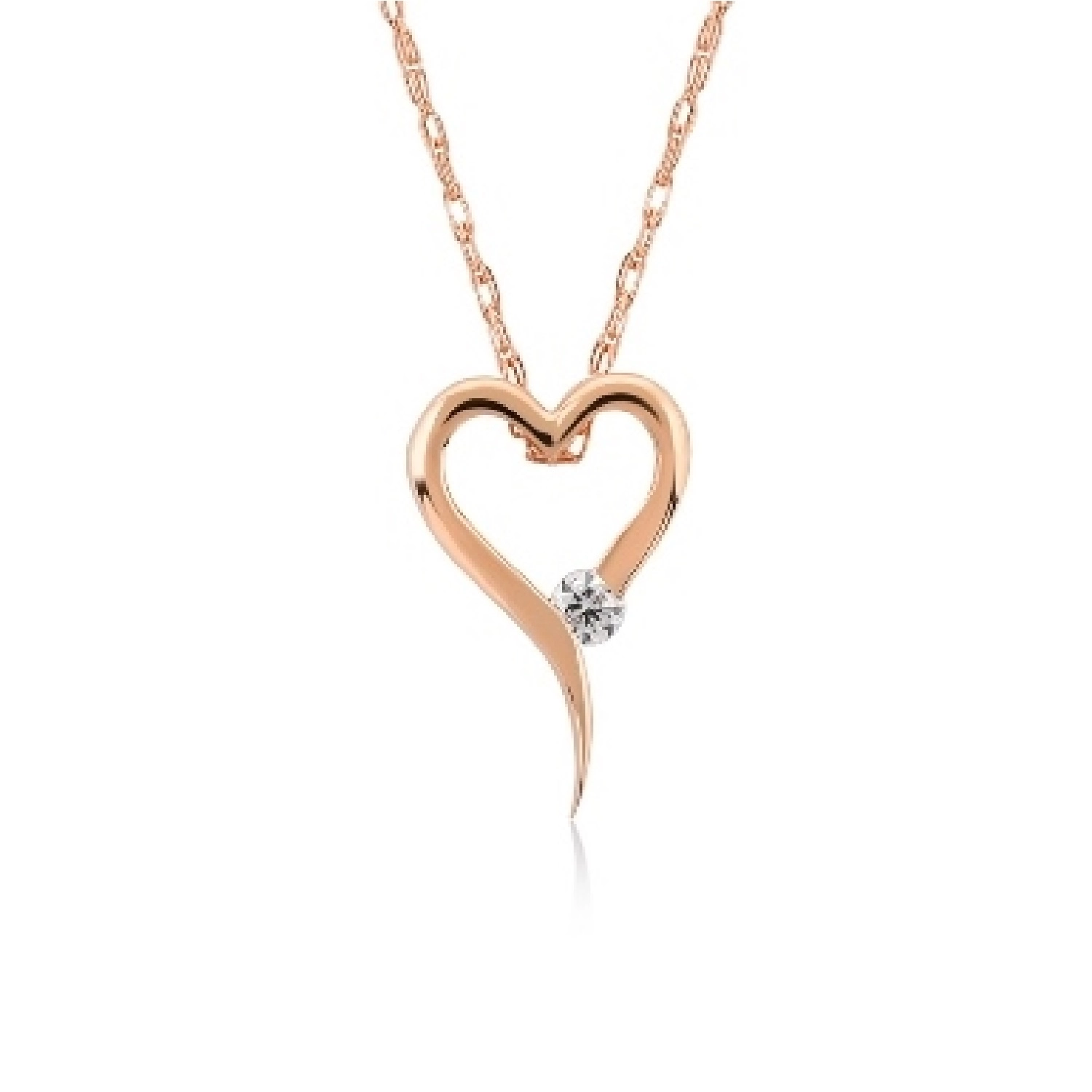 Colier Varsovia Aur Roz 14K cu Diamant de 0.03 Carate Sandra Ferretti