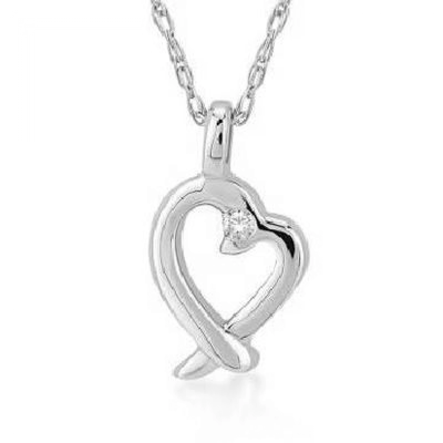Colier Leeds Aur Alb 14K cu Diamant de 0.01 Carate Sandra Ferretti Colier Leeds Aur Alb 14K cu Diamant de 0.01 Carate Sandra Ferretti