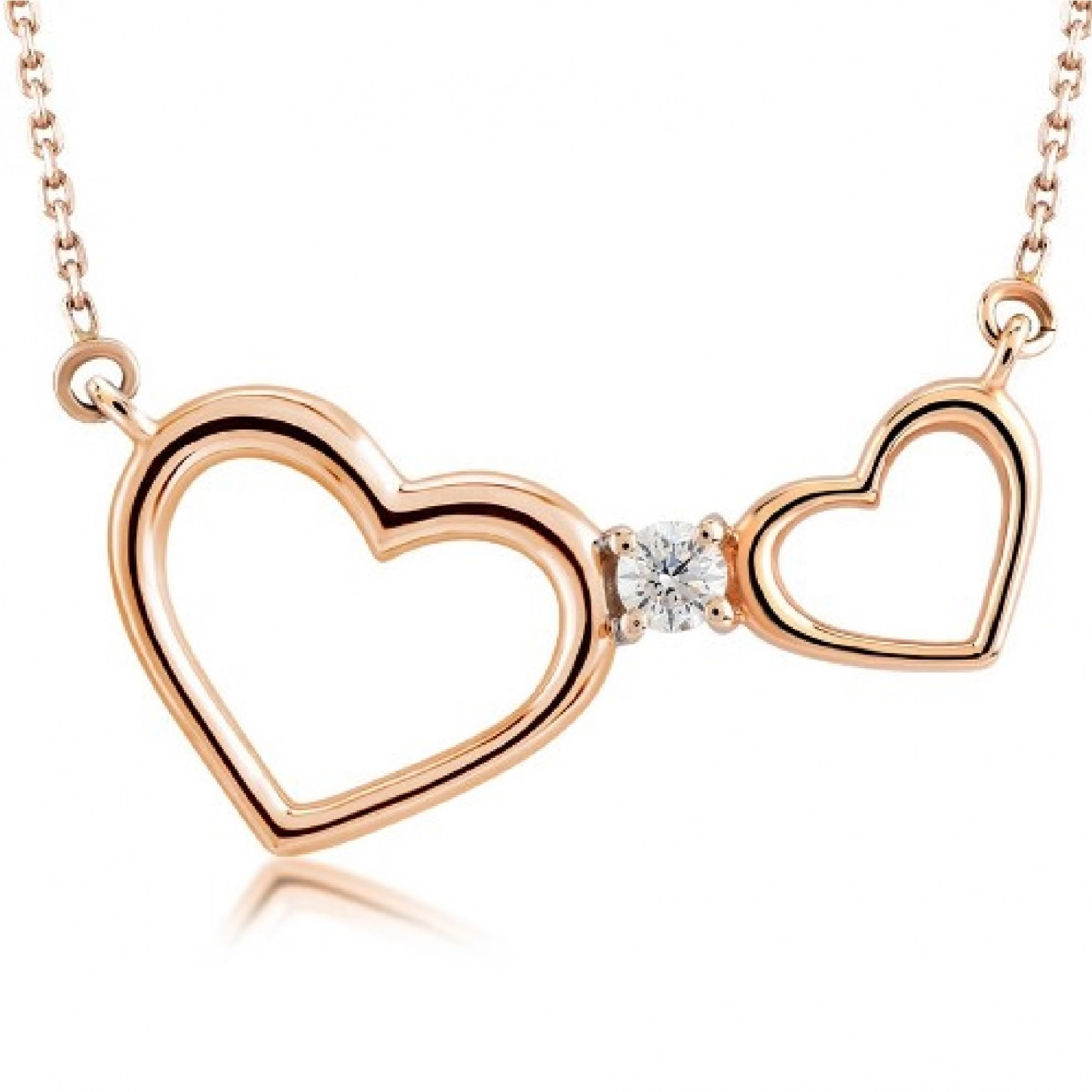 Colier Volgograd Aur Roz 14K cu Diamant de 0.05 Carate Sandra Ferretti Colier Volgograd Aur Roz 14K cu Diamant de 0.05 Carate Sandra Ferretti