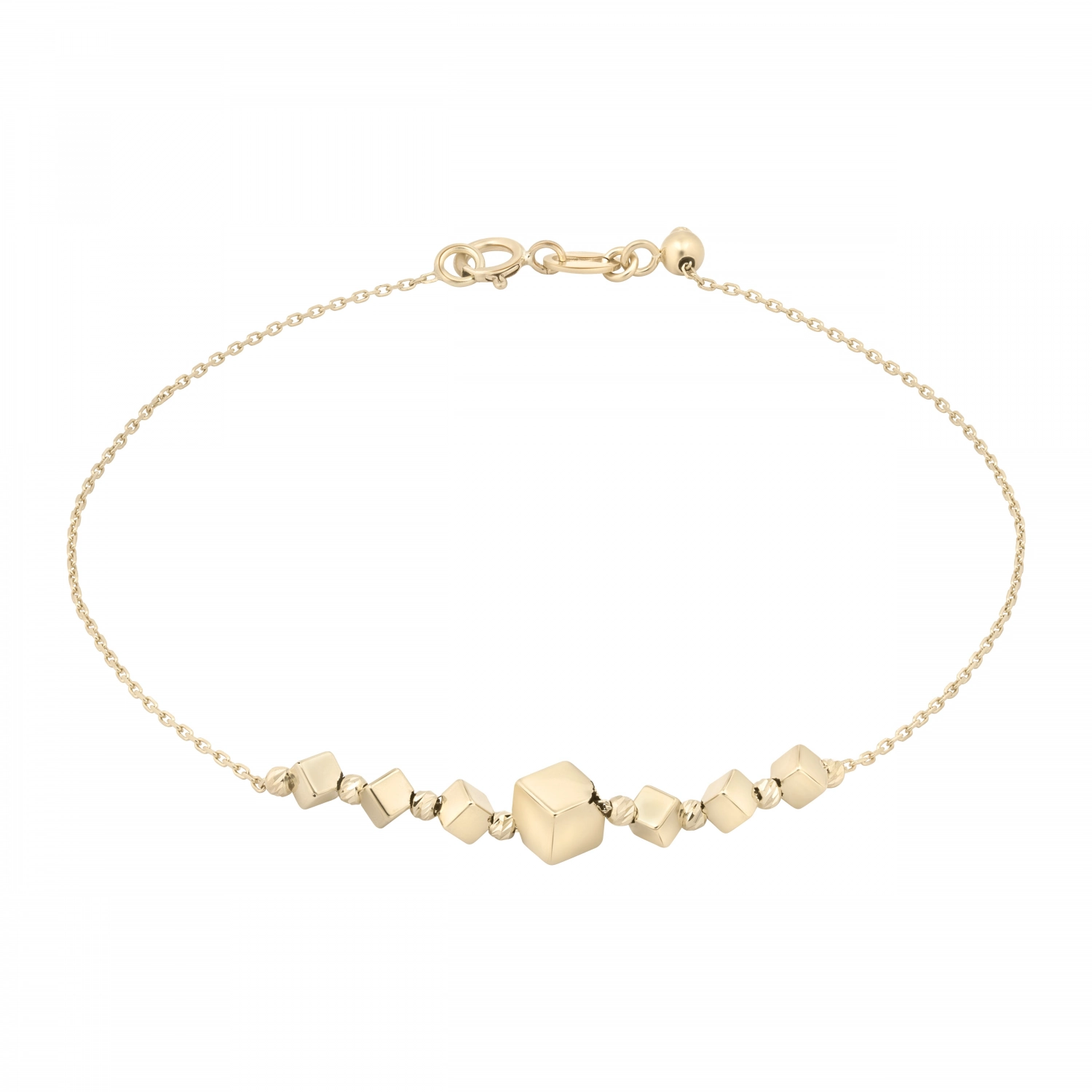 Bratara din Aur Galben de 18 Kt cu Elemente Cuburi Sandra Ferretti Bratara din Aur Galben de 18 Kt cu Elemente Cuburi Sandra Ferretti
