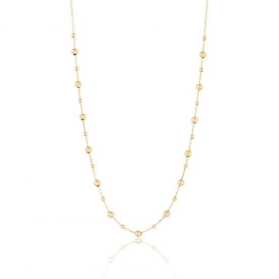 Colier din Aur de 18K cu Bile si Lant Diamantat