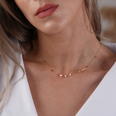 Colier din aur galben de 14K cu piramide