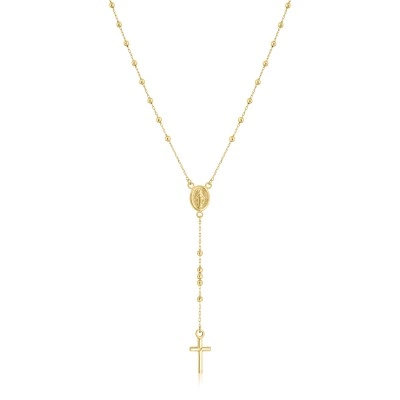 Colier Rozariu din Aur Galben de 18K cu Lant Diamantat, 2.84g