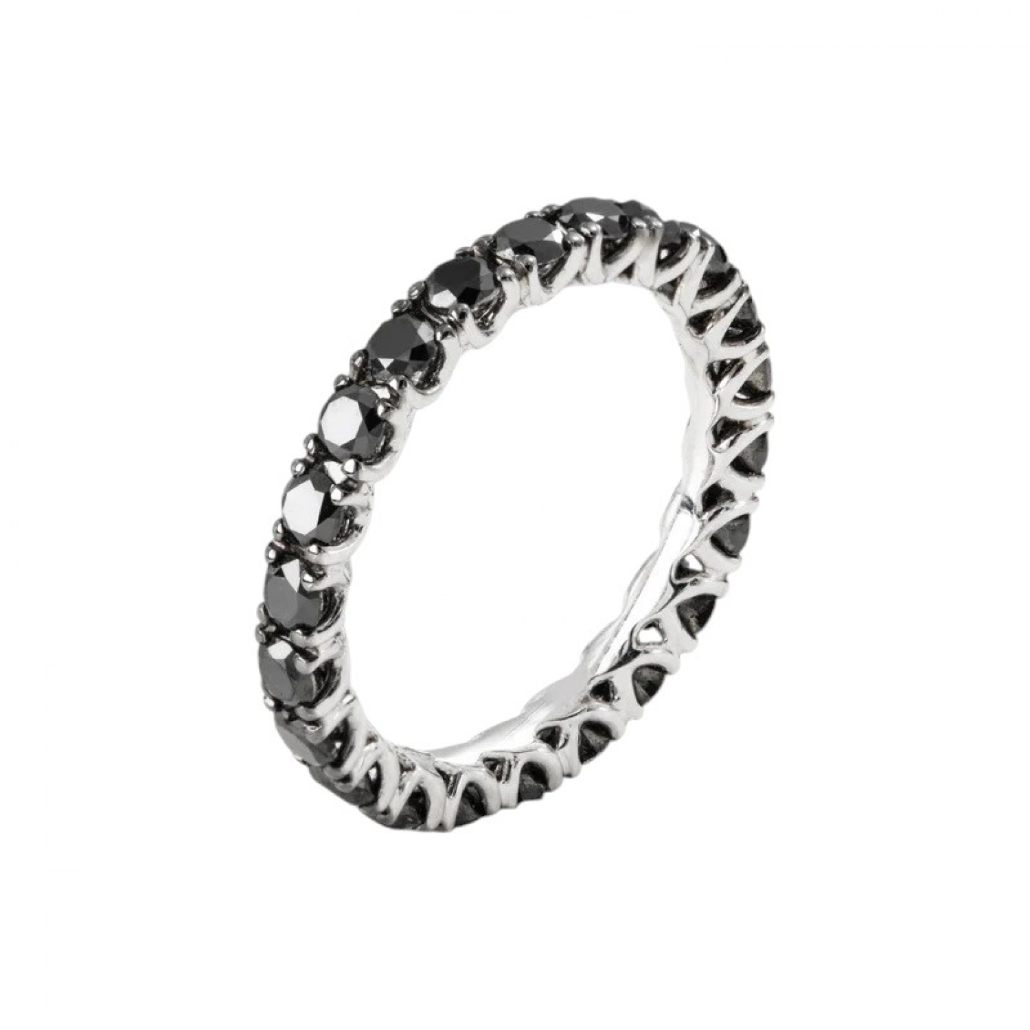 Inel Eternity Aur Alb 18K cu Diamante Naturale Negre de 1.07 Carate  Sandra Ferretti