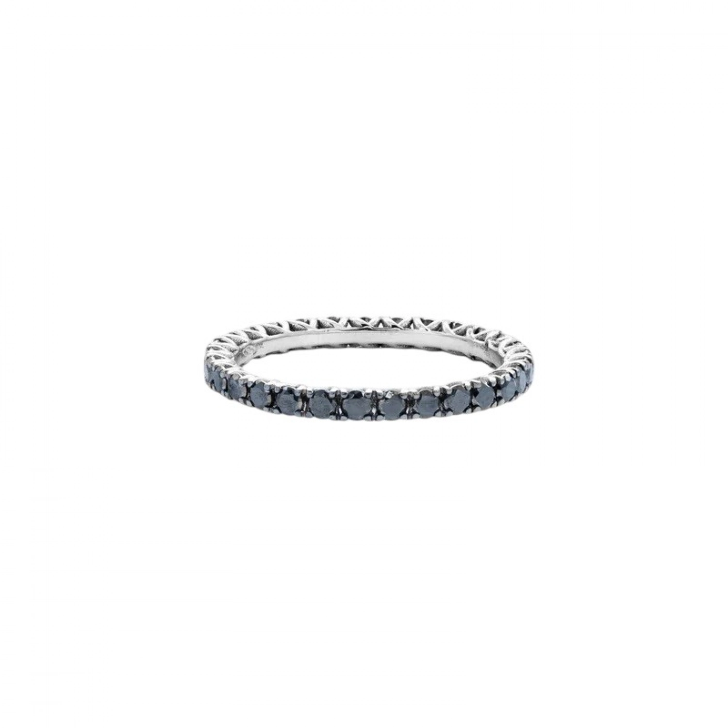 Inel Eternity Aur Alb 18K cu Diamante Naturale Negre de 1.07 Carate  Sandra Ferretti
