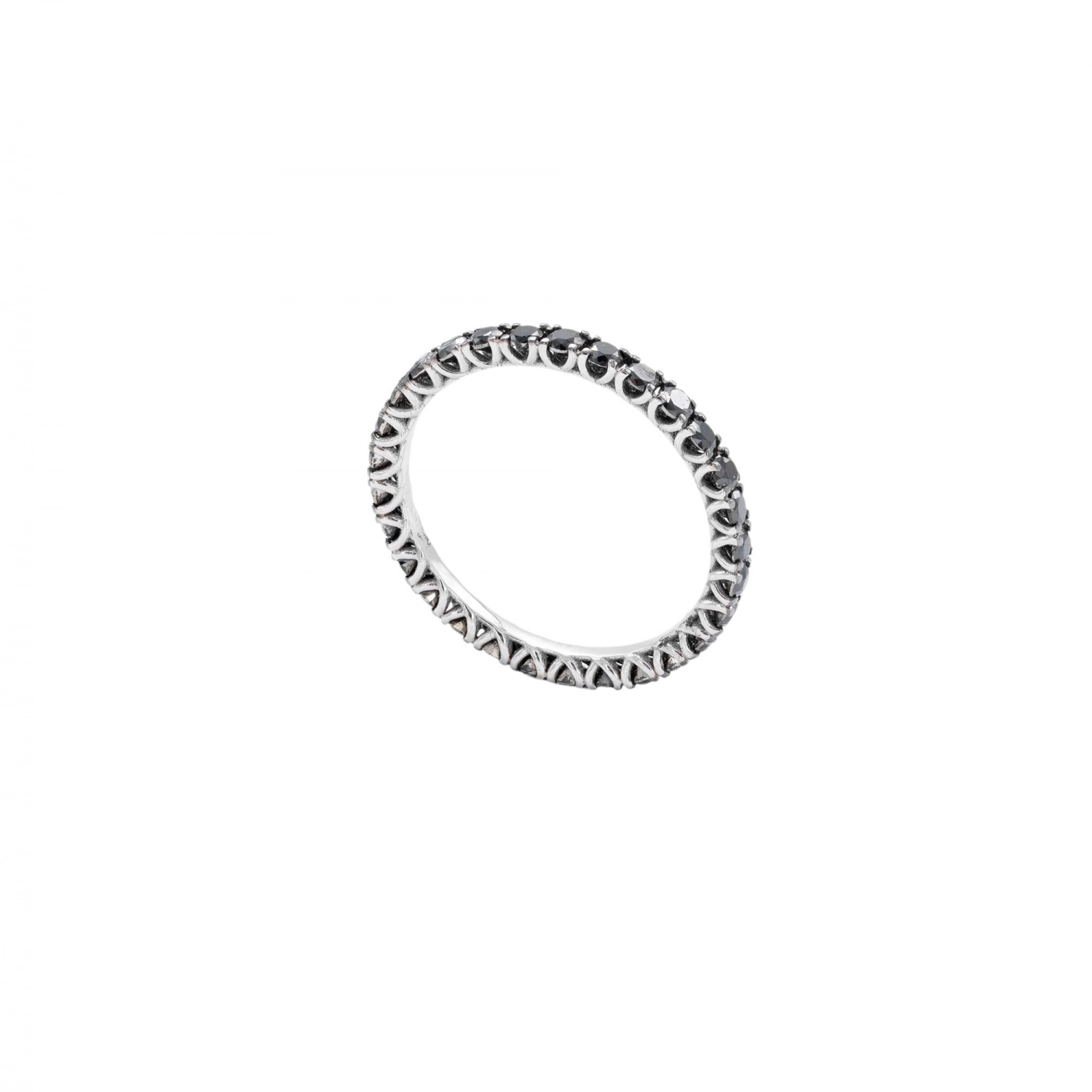 Inel Eternity Aur Alb 18K cu Diamante Naturale Negre de 1.07 Carate  Sandra Ferretti