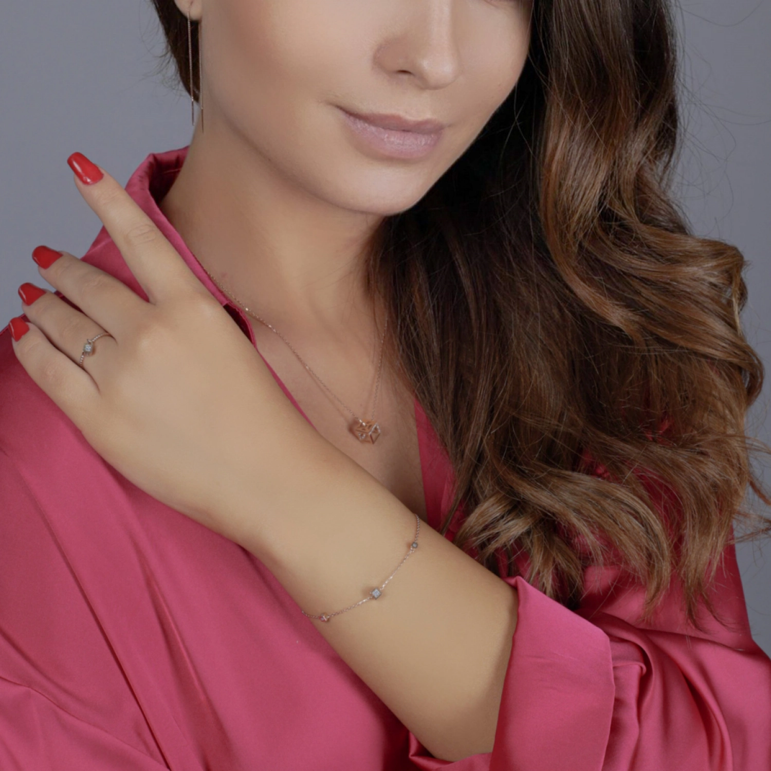 Bratara Oriana Aur Roz 14K Sandra Ferretti