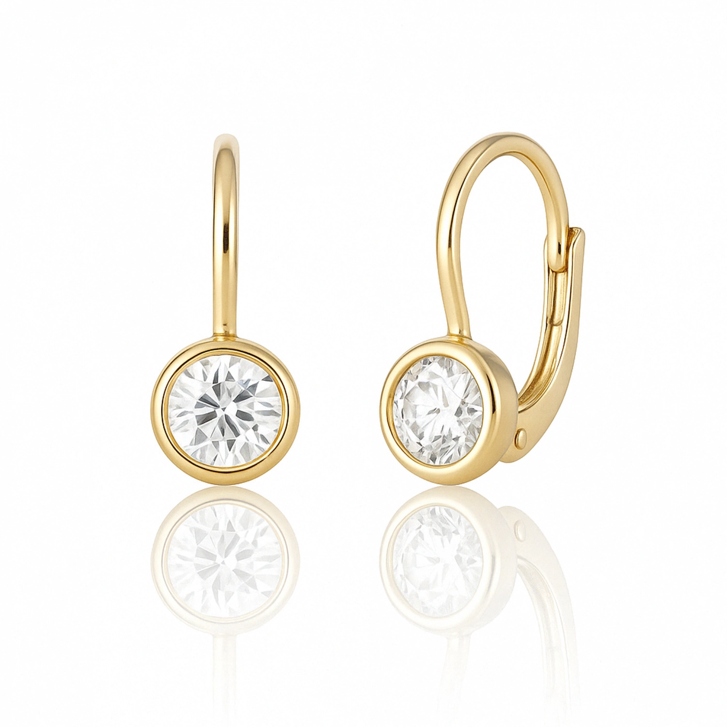 Cercei cu Tortite pentru Copii din Aur Galben de 14K cu Zirconia Sandra Ferretti Cercei cu Tortite pentru Copii din Aur Galben de 14K cu Zirconia Sandra Ferretti