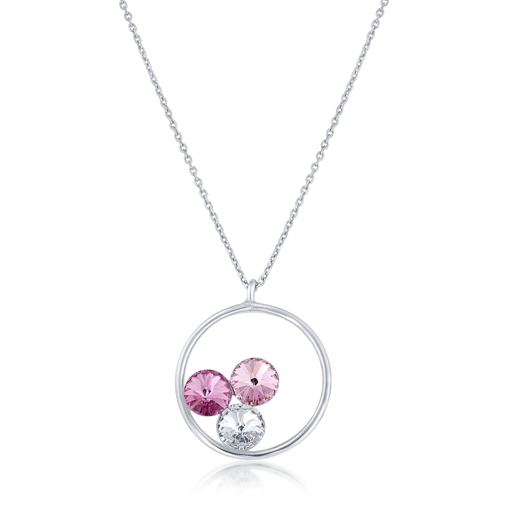 Colier cu Pietre Swarovsky din Argint 925, Placat cu Rodiu Sandra Ferretti Colier cu Pietre Swarovsky din Argint 925, Placat cu Rodiu Sandra Ferretti