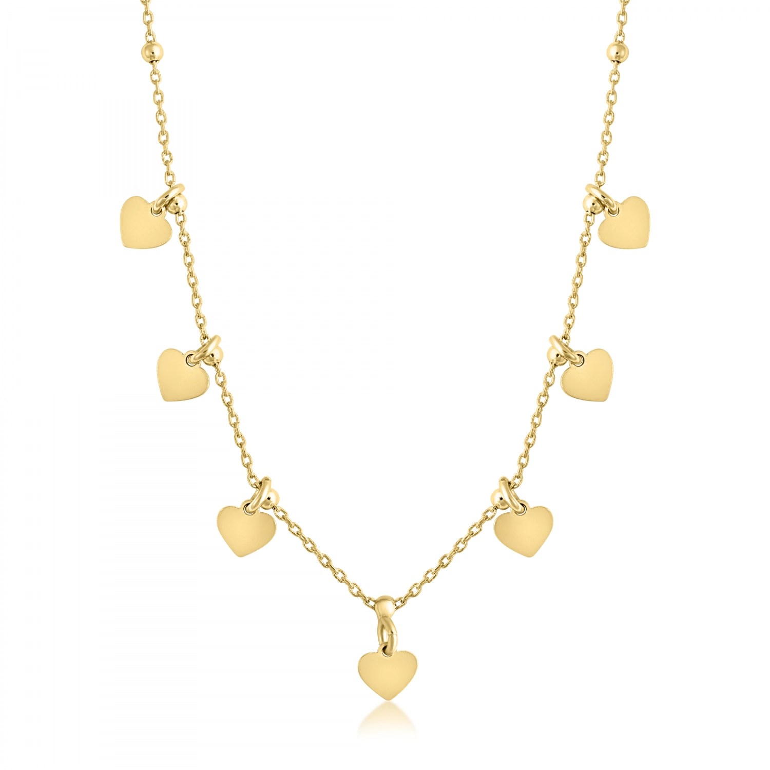 Colier cu Inimioare din Argint 925, Placat cu Aur  Sandra Ferretti Colier cu Inimioare din Argint 925, Placat cu Aur  Sandra Ferretti