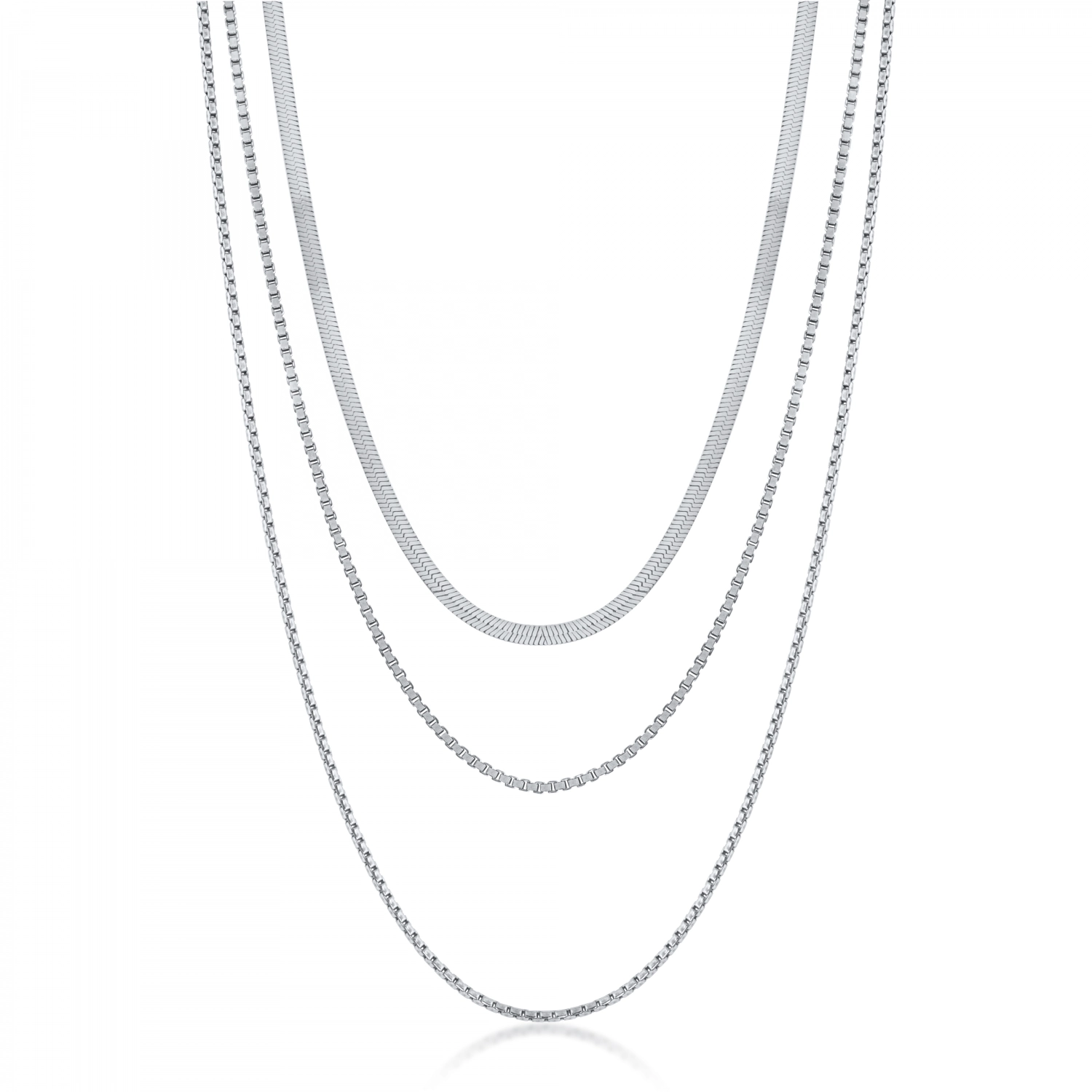 Colier Multilant din Argint 925, Placat cu Rodiu Sandra Ferretti Colier Multilant din Argint 925, Placat cu Rodiu Sandra Ferretti