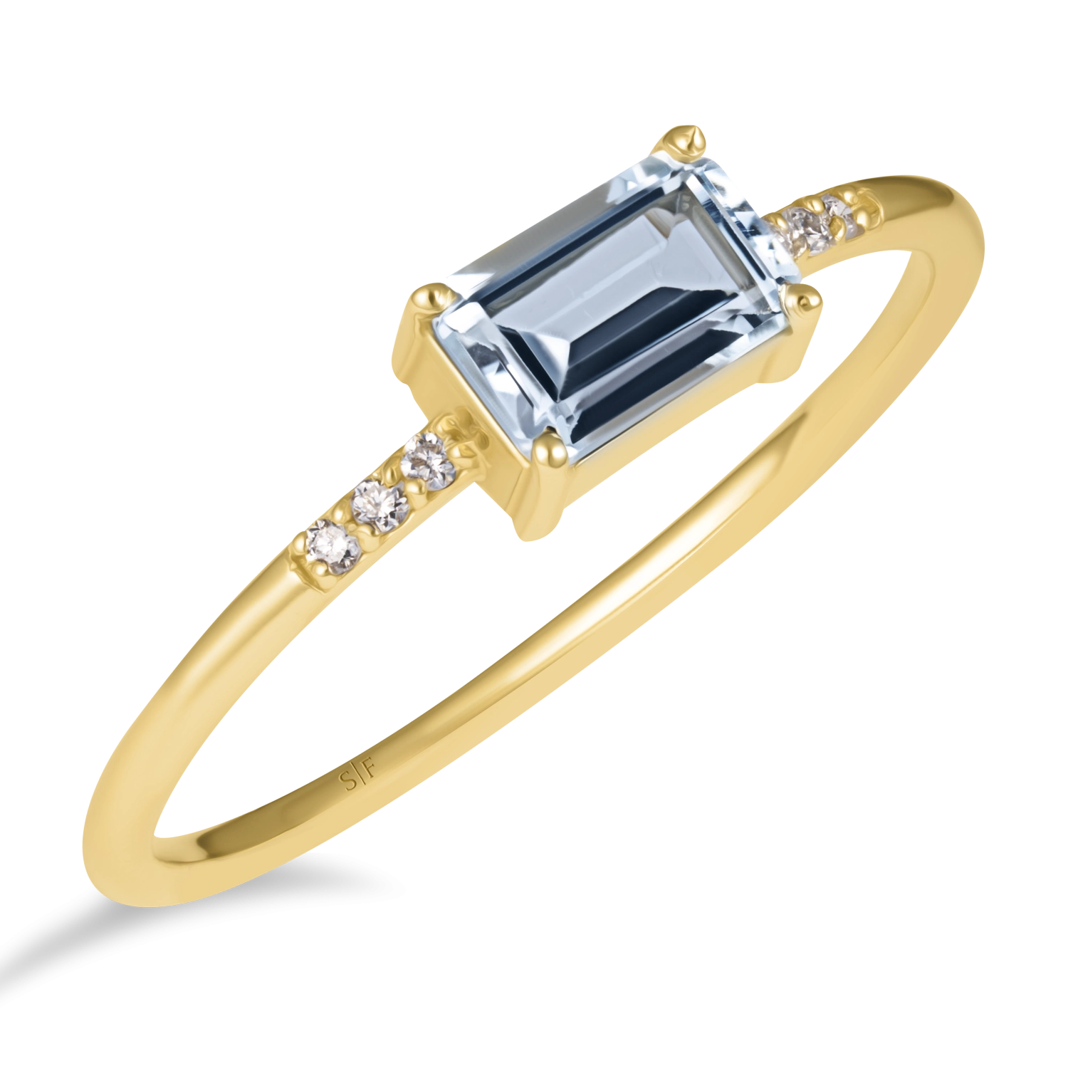 Inel Dublin Aur Galben 14K cu Diamante de 0.03 Carate si Topaz de 0.61 Carate Sandra Ferretti Inel Dublin Aur Galben 14K cu Diamante de 0.03 Carate si Topaz de 0.61 Carate Sandra Ferretti