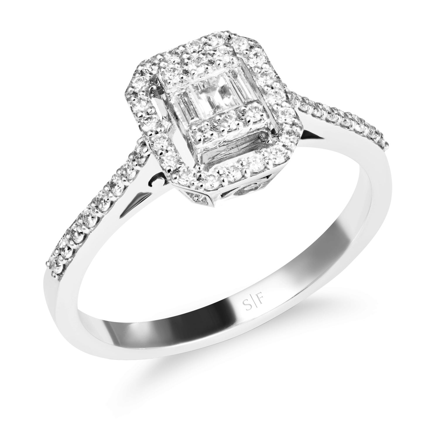 Inel din Aur Alb de 14K cu Diamante de 0.32 Carate  Sandra Ferretti