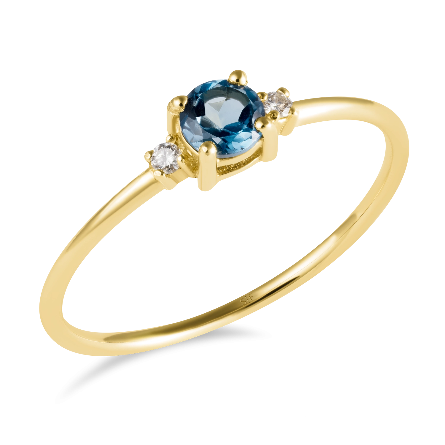 Inel Lisabona Aur Galben14K cu Diamante de 0.03 Carate si Topaz de 0.22 Carate Sandra Ferretti Inel Lisabona Aur Galben14K cu Diamante de 0.03 Carate si Topaz de 0.22 Carate Sandra Ferretti