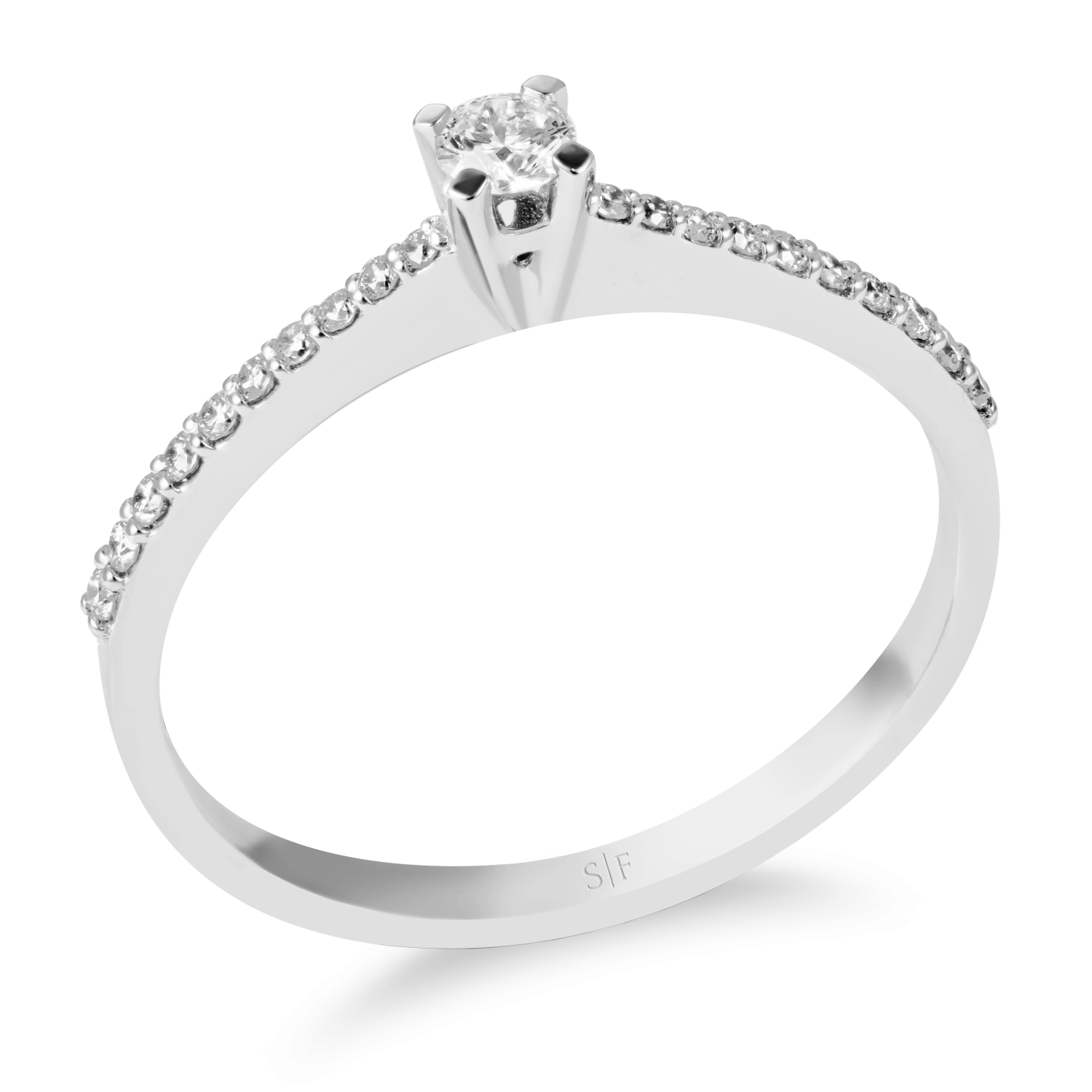 Inel din Aur Alb de 18K cu Diamante de 0.23 Carate Sandra Ferretti Inel din Aur Alb de 18K cu Diamante de 0.23 Carate Sandra Ferretti