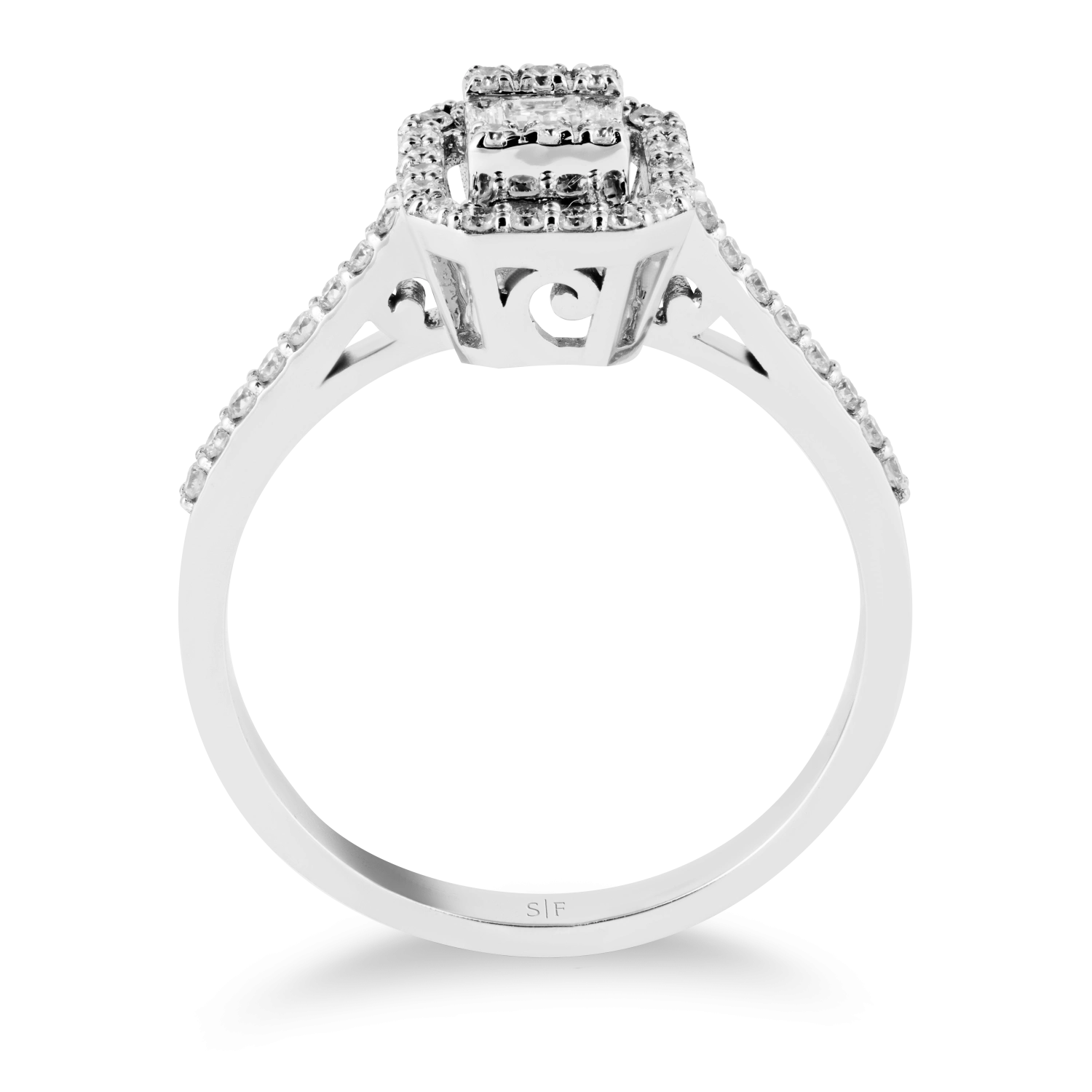 Inel din Aur Alb de 14K cu Diamante de 0.32 Carate  Sandra Ferretti