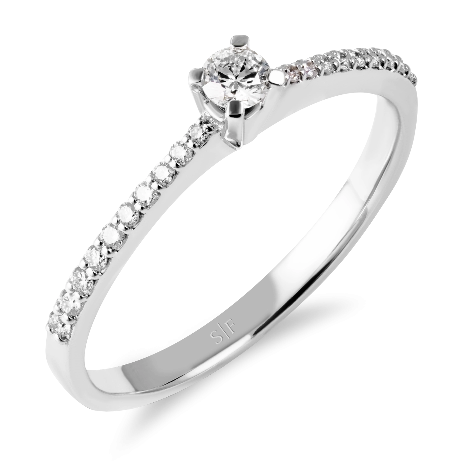 Inel din Aur Alb de 18K cu Diamante de 0.23 Carate Sandra Ferretti Inel din Aur Alb de 18K cu Diamante de 0.23 Carate Sandra Ferretti