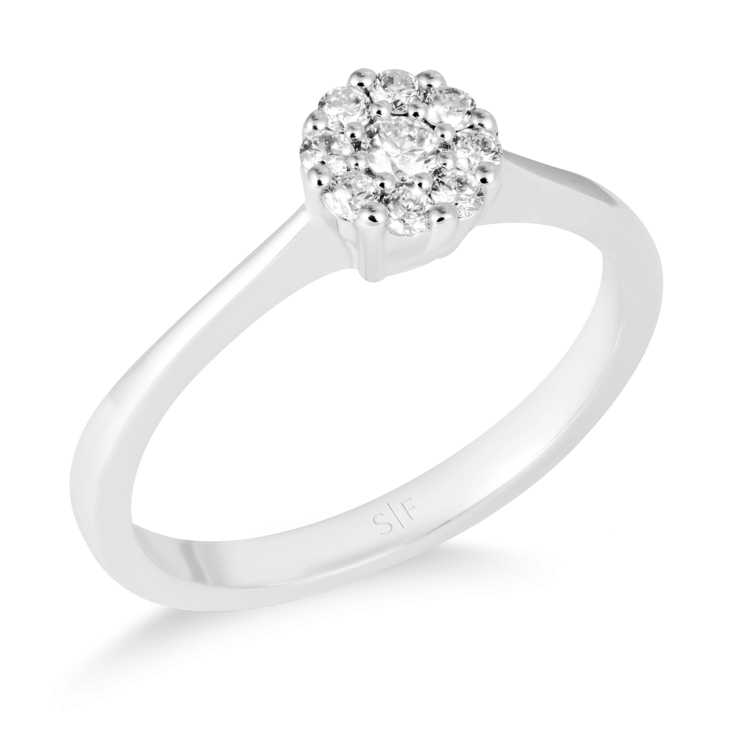 Inel din Aur Alb de 14K cu Diamante de 0.22 Carate  Sandra Ferretti