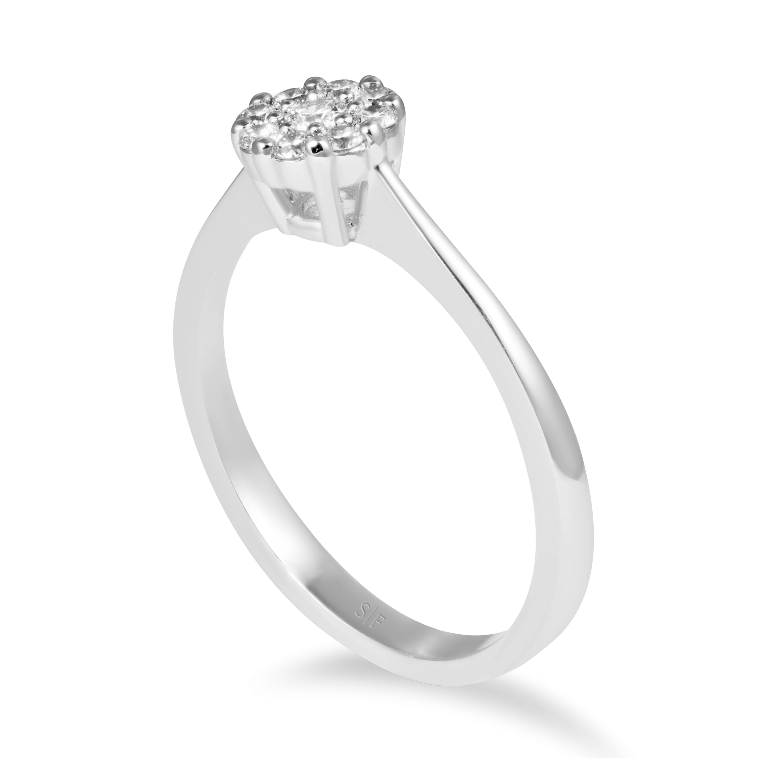 Inel din Aur Alb de 14K cu Diamante de 0.22 Carate  Sandra Ferretti