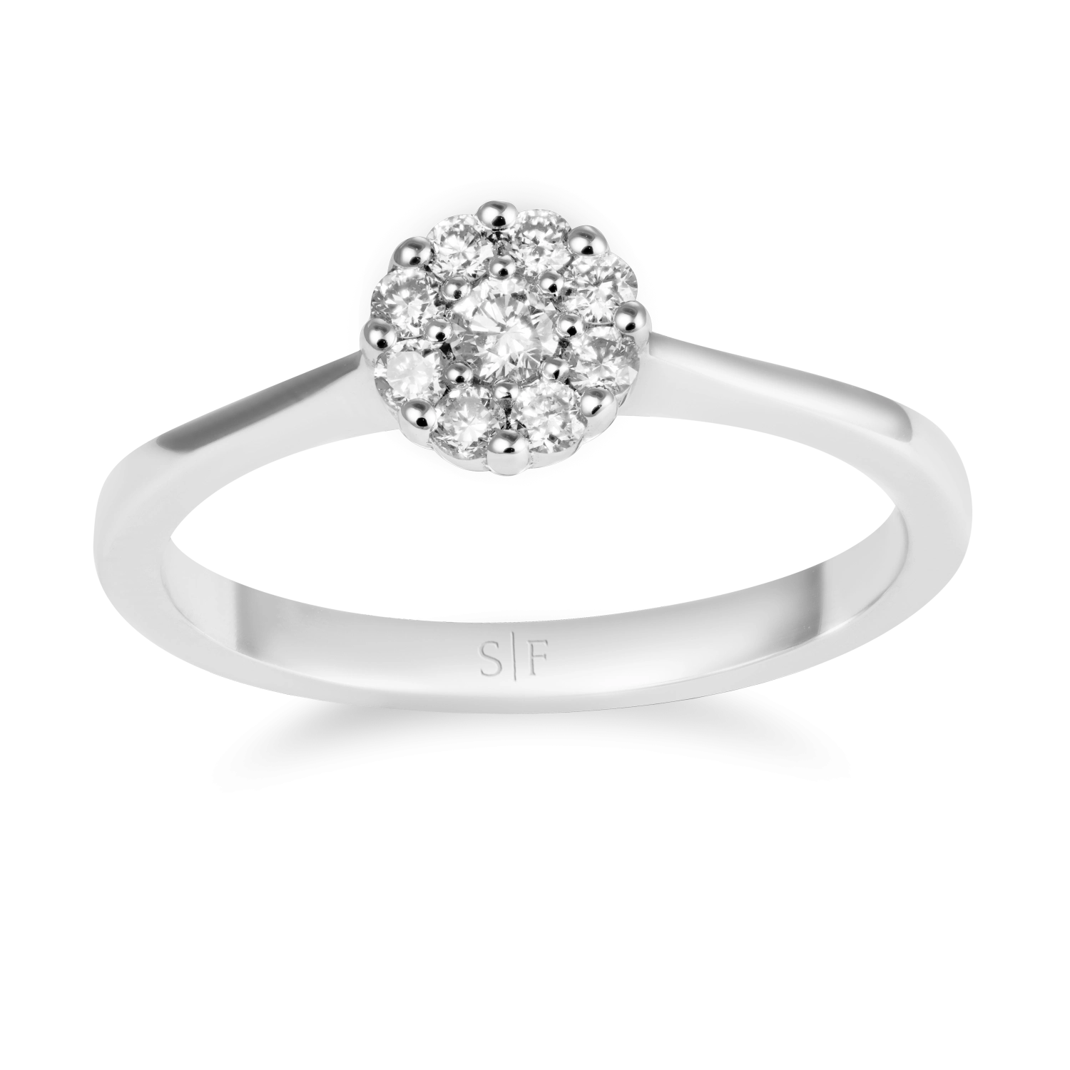 Inel din Aur Alb de 14K cu Diamante de 0.22 Carate  Sandra Ferretti