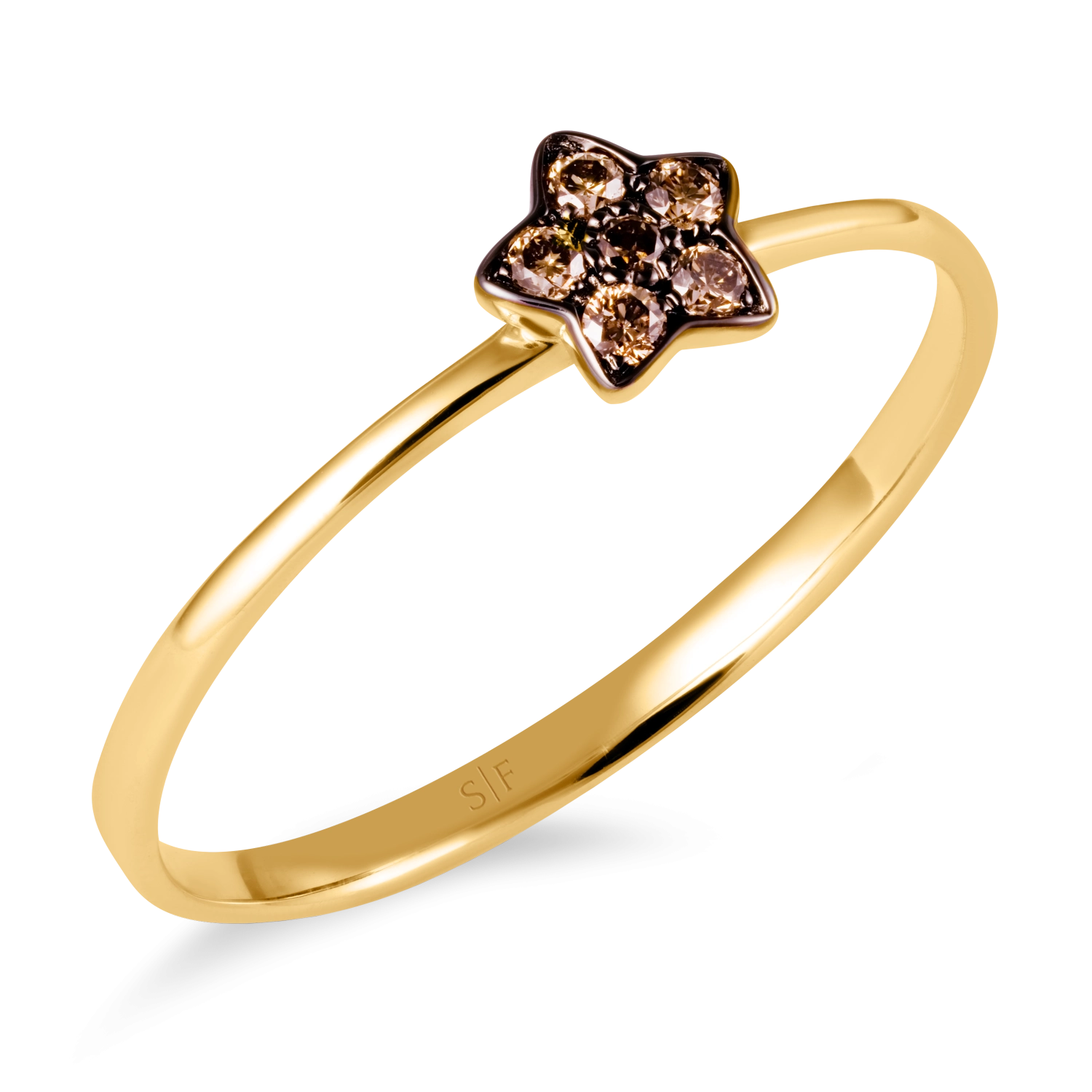 Inel Ufa Aur Galben 14K cu Diamante de 0.07 Carate Sandra Ferretti Inel Ufa Aur Galben 14K cu Diamante de 0.07 Carate Sandra Ferretti