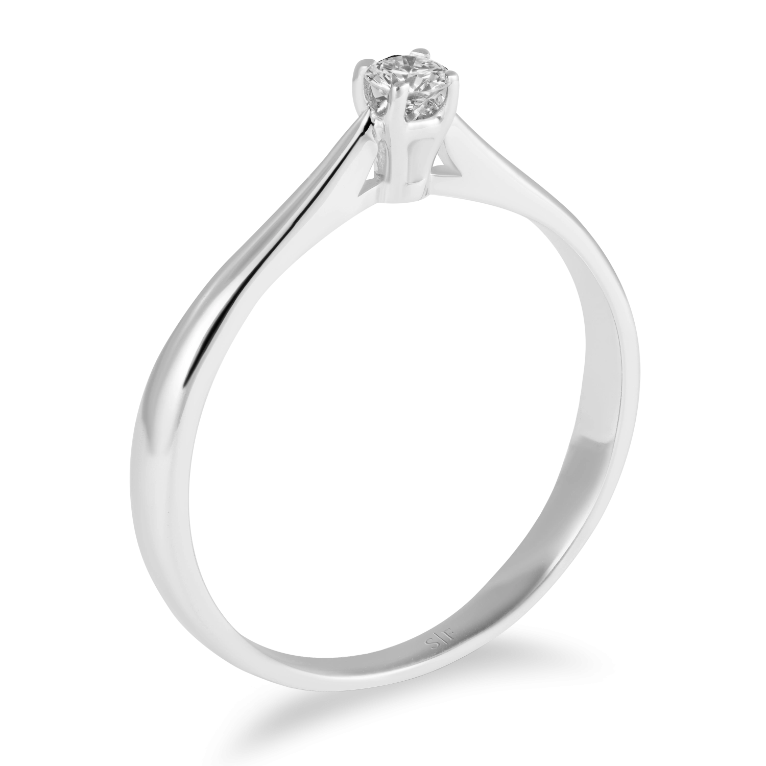 Inel din Aur Alb de 18K cu Diamant de 0.10 Carate  Sandra Ferretti